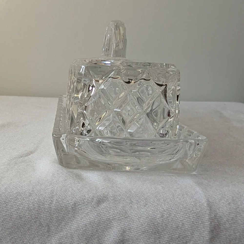 Gorham Crystal King Edward Covered Butter Dish Discontinued